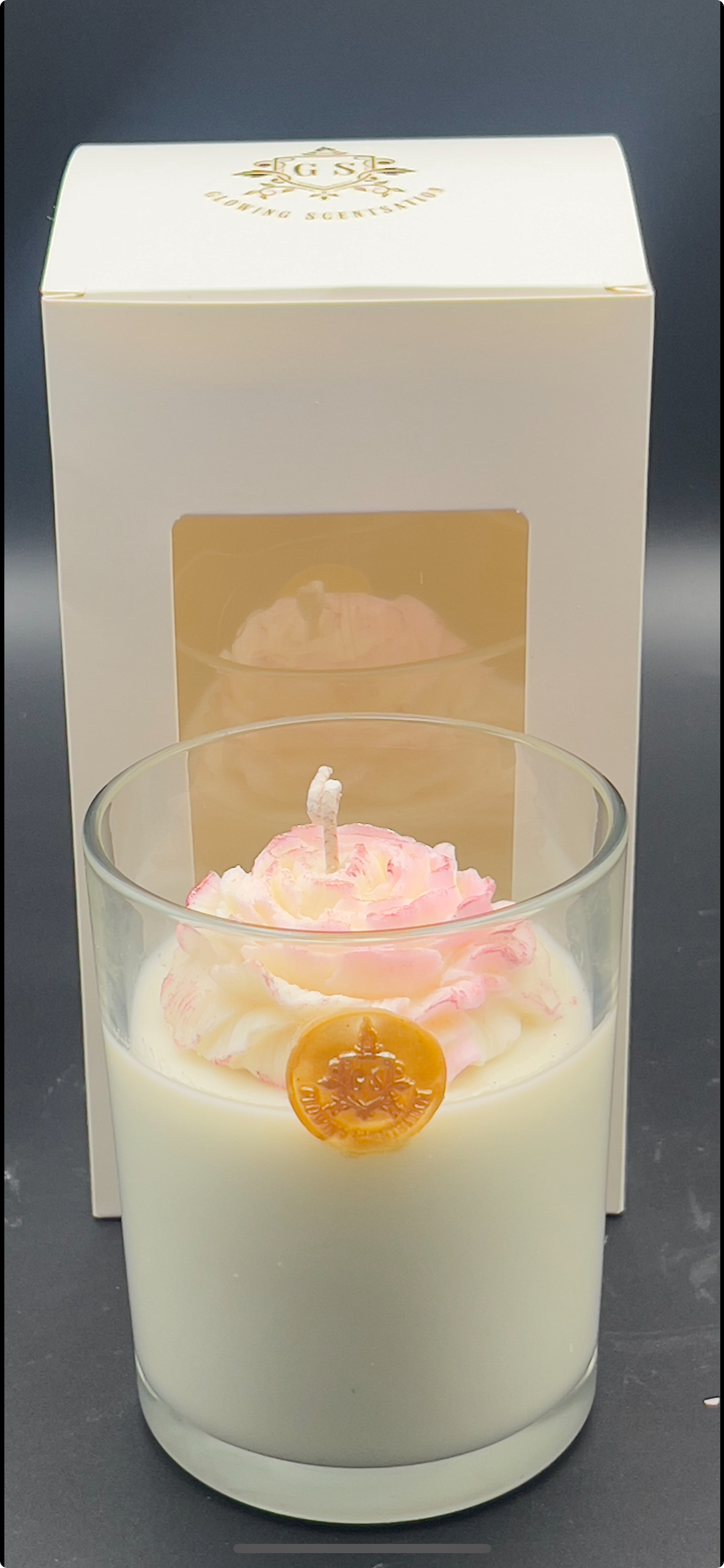 Large jar pink  Blossom candle