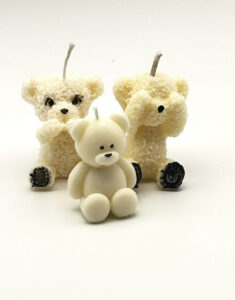 teddy candle, bear candle, baby shower candle, handmade soy wax candle