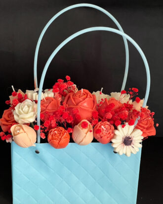 Bloom Bag Candle Bouquet – Coral Romance