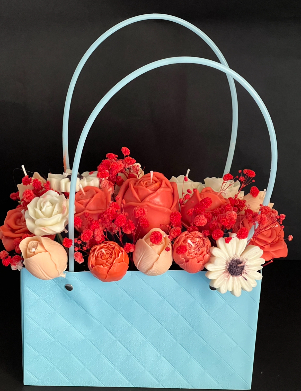 Bloom Bag Candle Bouquet – Coral Romance