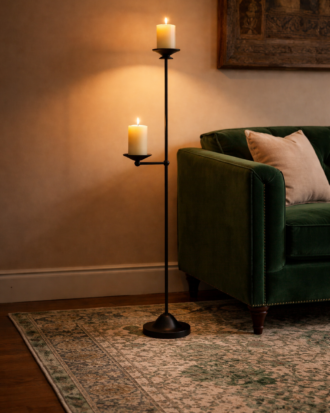 Minimalist Black Floor Candle Holder