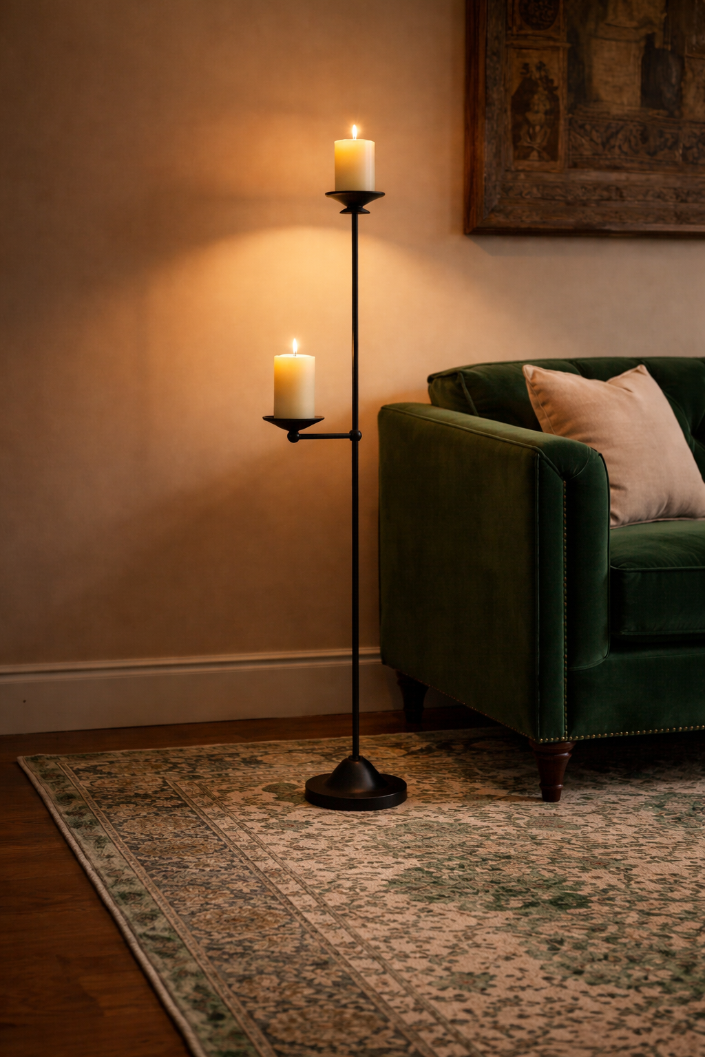 Minimalist Black Floor Candle Holder