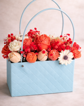 Coral Bloom Candle Basket