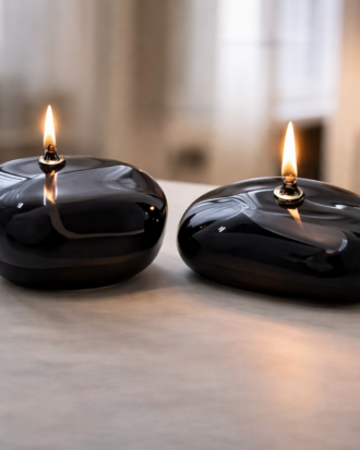 Obsidian Flame Decorative oil Candle Set
