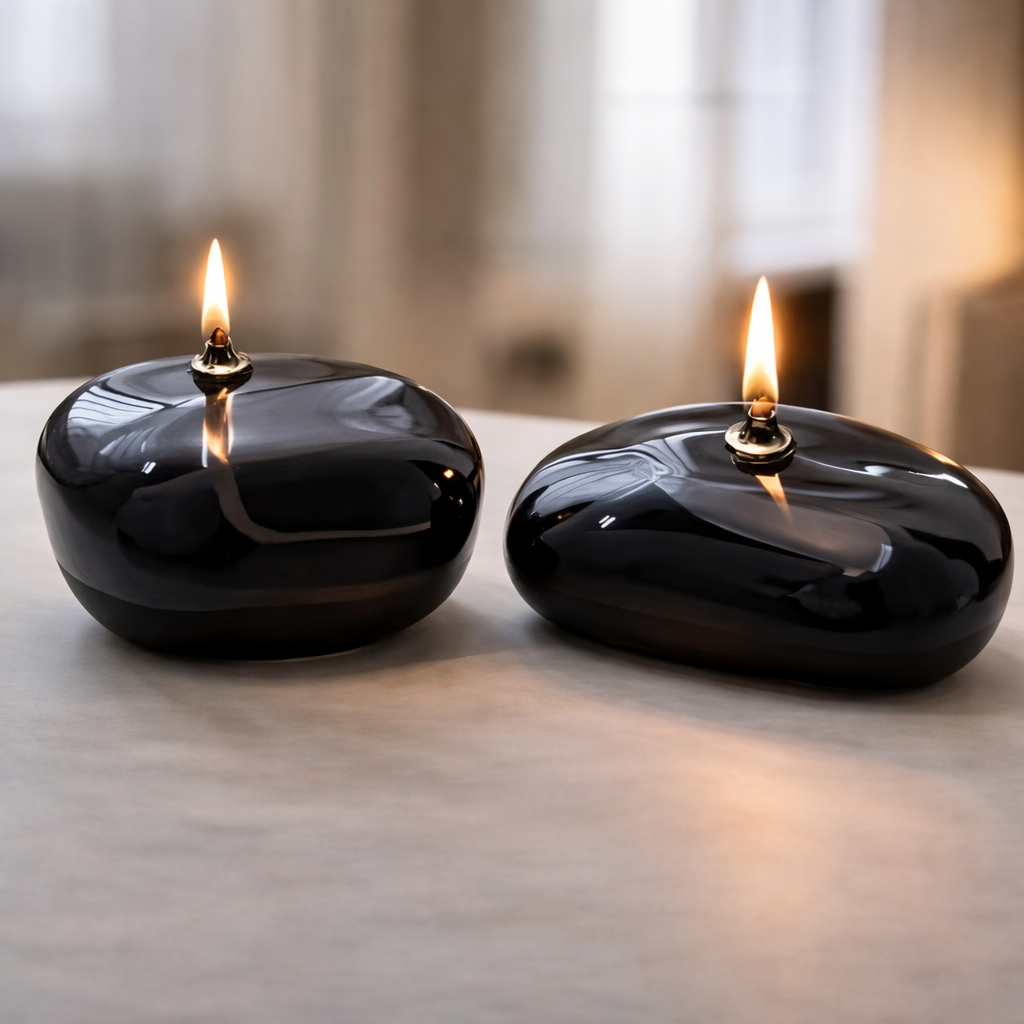 Obsidian Flame Decorative oil Candle Set