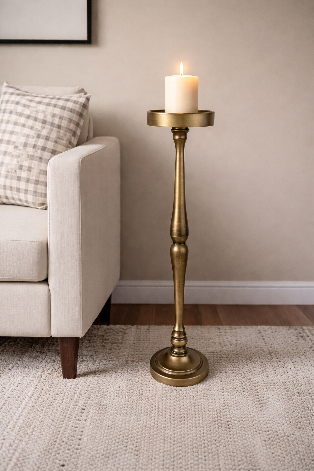 Golden Glow Floor Candle Stand